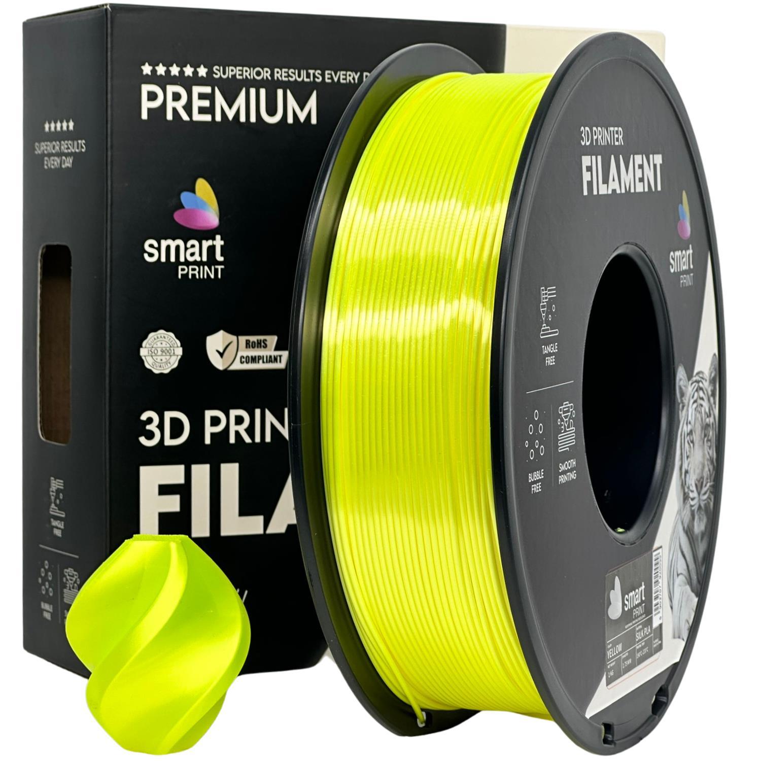 Levně Smart Print FG-S95-E1, 3D filament, PLA Silk, 1,75mm, 1000g, Žlutý (Yellow)