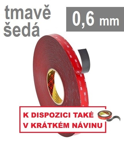 3M VHB™ 4646, thickness 0.6 mm; dark gray double-sided high-bond acrylic tape 19 mm x 33 m
