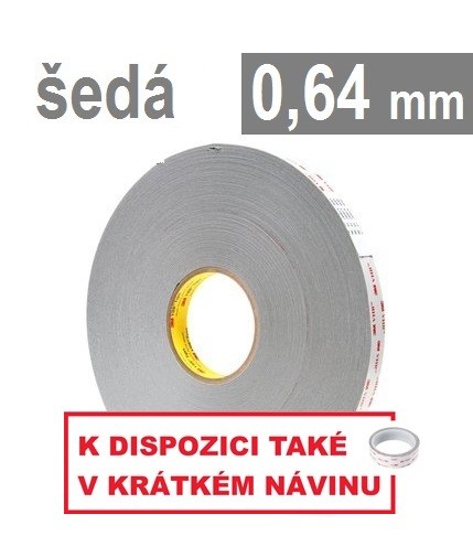 3M VHB™ 4936-P, thickness 0.64 mm; light gray double-sided very high bond acrylic tape 12 mm x 33 m