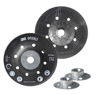 3M Ribbed Backing Pad for Fibre Discs, Black 115 mm M14