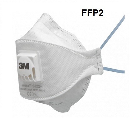3M 9322+ Aura™ Filtering Half Mask with Exhalation Valve (FFP2)