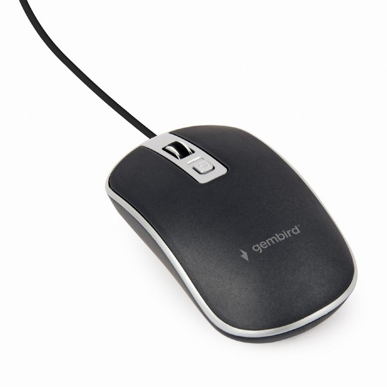 Levně GEMBIRD myš MUS-4B-06-BS, drátová, optická, USB, černá/stříbrná