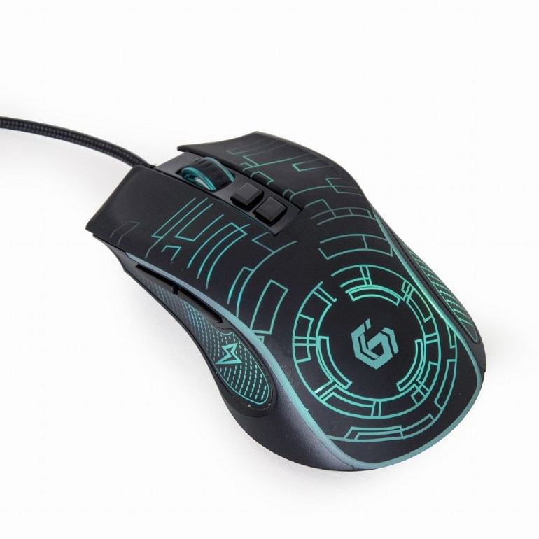 Levně GEMBIRD myš MUSG-RGB-01, podsvícená, 7 tlačítek, černá, 3600DPI,  USB