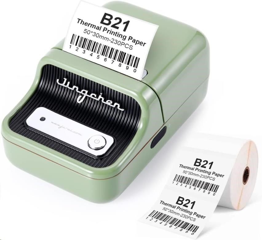 Niimbot B21 Smart 1AC19031602 tiskárna štítků, zelená + role štítků