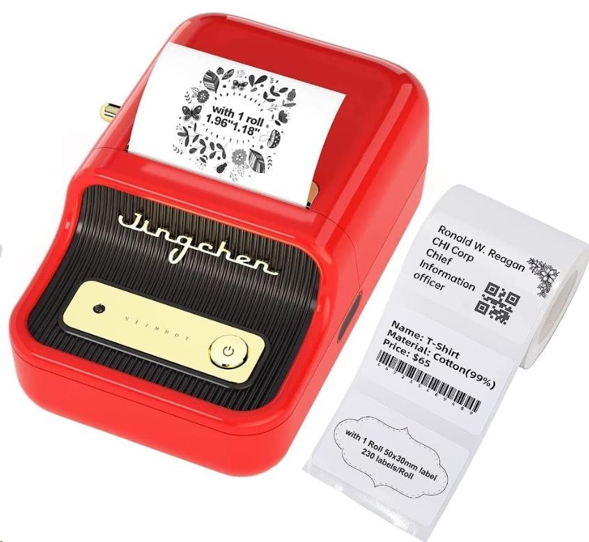 Niimbot B21 Smart 1AC13081606 tiskárna štítků, červená + role štítků