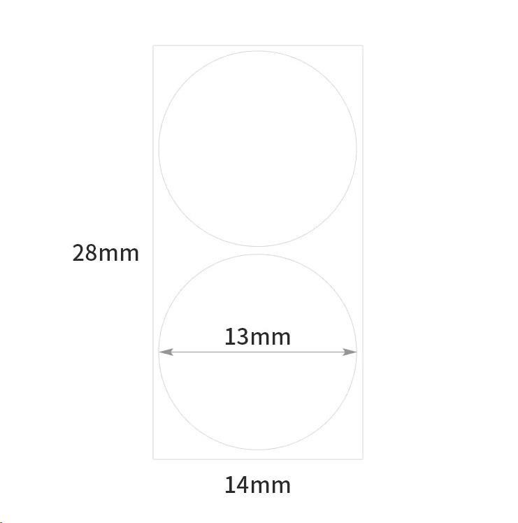 Niimbot štítky R A2A08061801, 14x28mm 220ks WhiteRound B pro D11 a D110