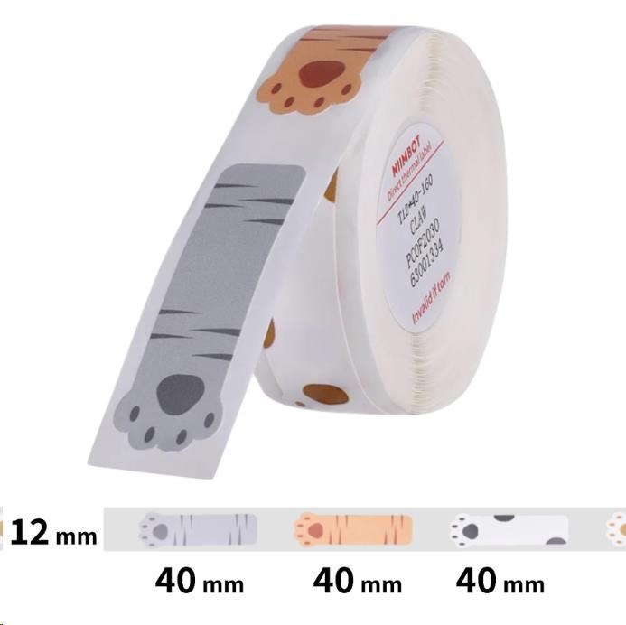 Niimbot štítky T A2A78431801, 12x40mm 160ks Tlapky pro D11, D11-M, D110, D110-H