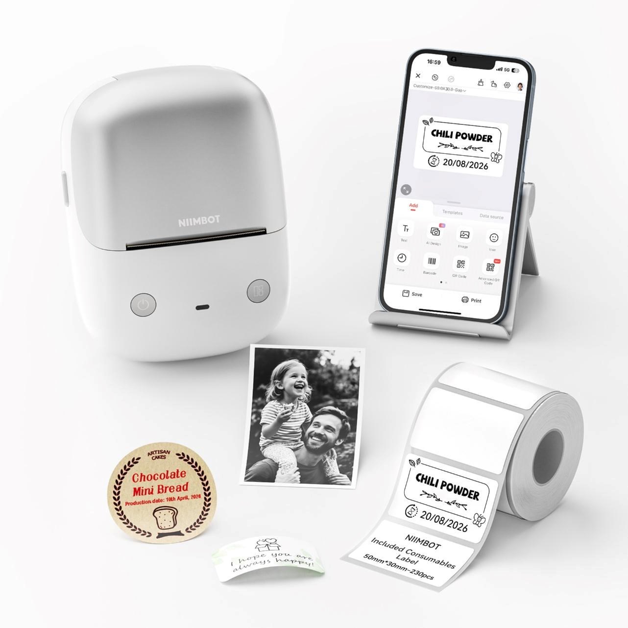 NIIMBOT Niimbot Label Printer B2 PRO, 1AC92242808 silver + 230 label roll