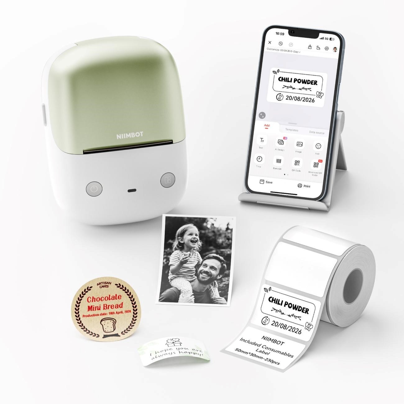 NIIMBOT Niimbot Label Printer B2 PRO, 1AC9645281A green + label roll 230 pcs