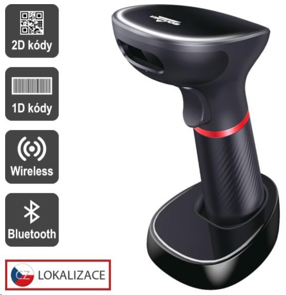 VIRTUOS Virtuos EHE0003 CCD 2D scanner HW-855A, wireless, base station, USB, black