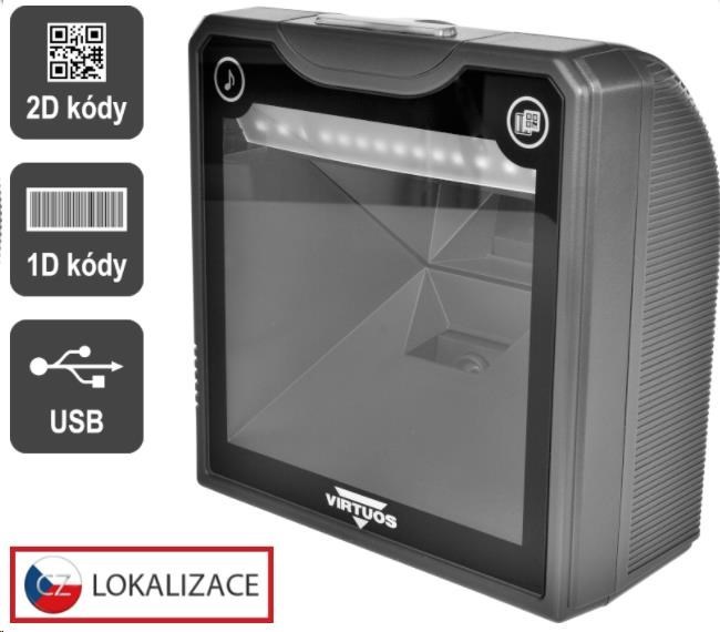 VIRTUOS Virtuos EHE0007 2D scanner HT-865A, stationary, USB, black