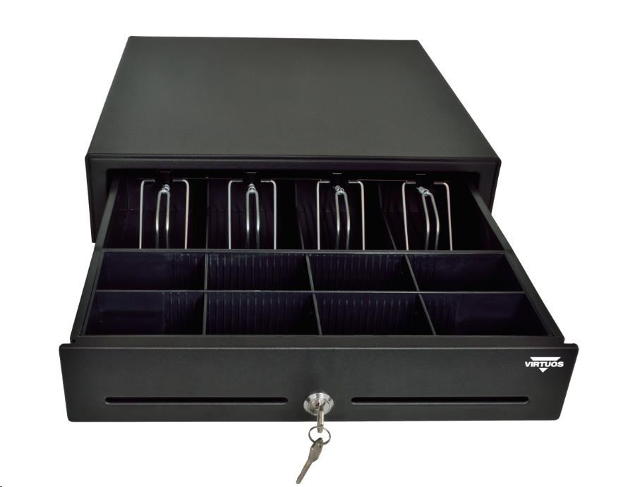 VIRTUOS Virtuos EKN0102 cash drawer C410D - with cable, metal brackets, 9-24V, black