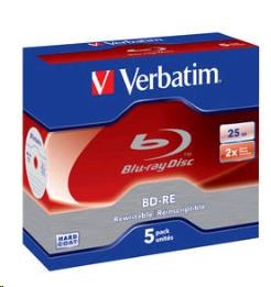 VERBATIM BD-RE(5-pack)Blu-Ray/Jewel/2x/25GB