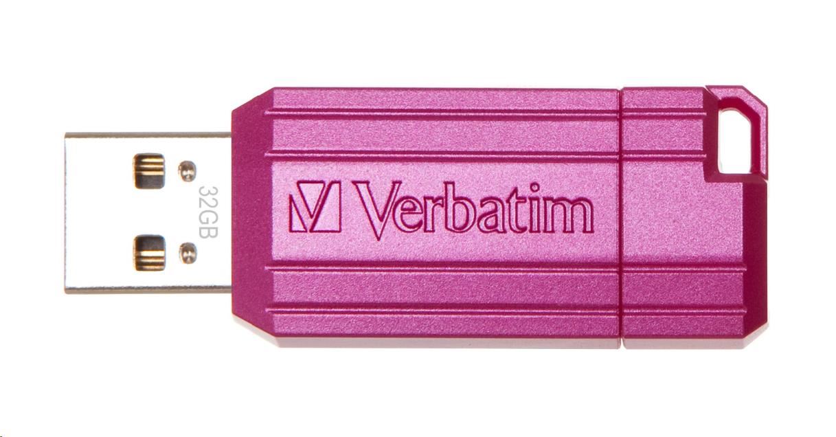 VERBATIM Flash Disk 32GB Hi-Speed Store \'n\' Go, Pinstripe, USB 2.0, Hot růžová
