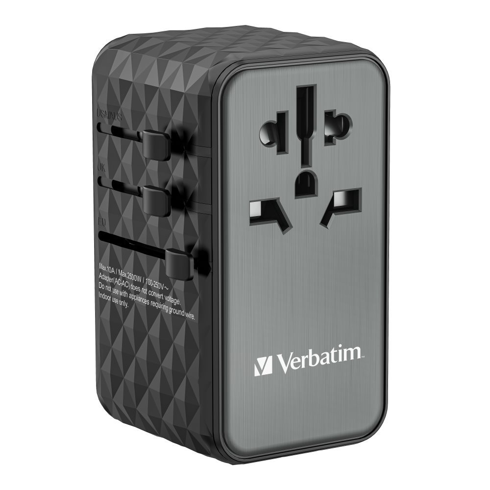 VERBATIM Universal Travel Adapter Charger UTA-06 GaN III, 100W