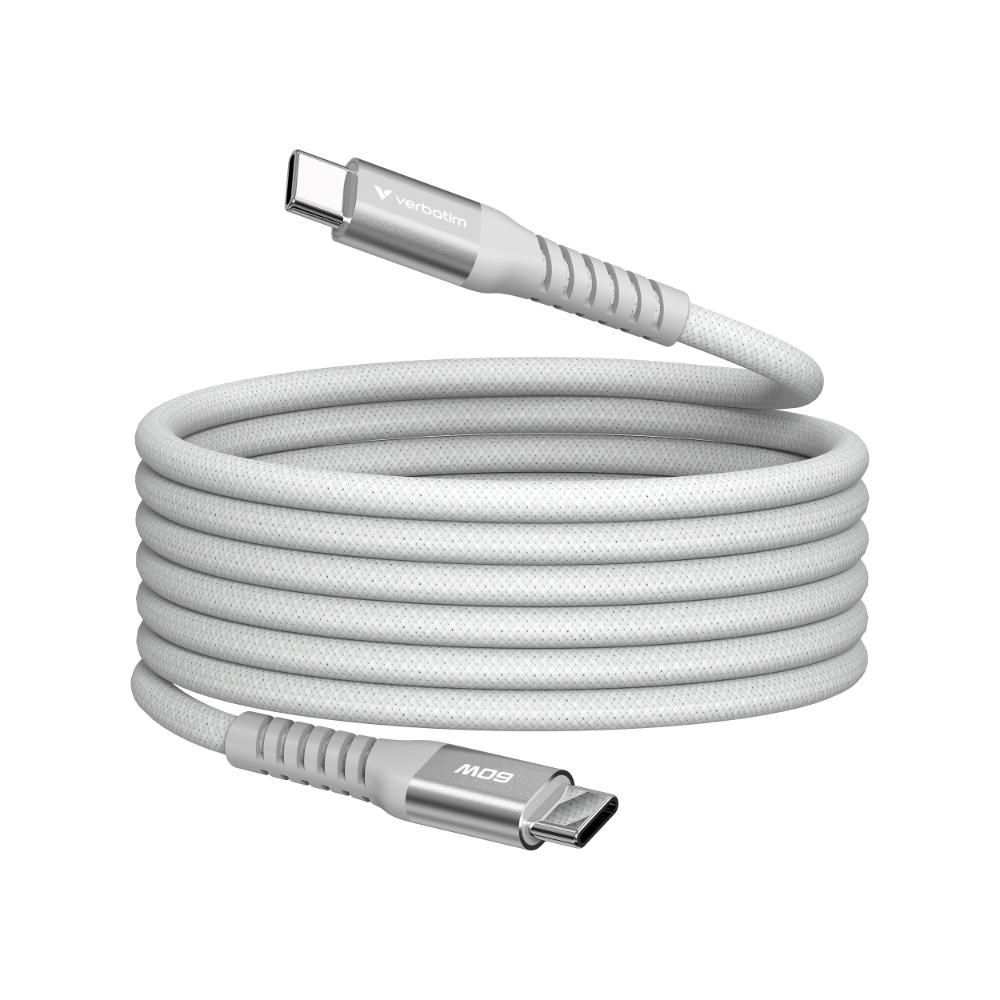 VERBATIM USB-C Sync & Charge Cable, 60W, Magnetic, 120cm, Grey