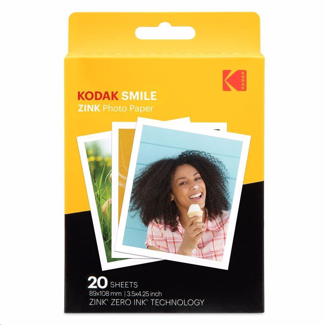 Levně Kodak RODZL3X420 samolepicí fotopapír ZINK 76x100 mm (3x4") 20 listů, bílý, 290g/m2 termo