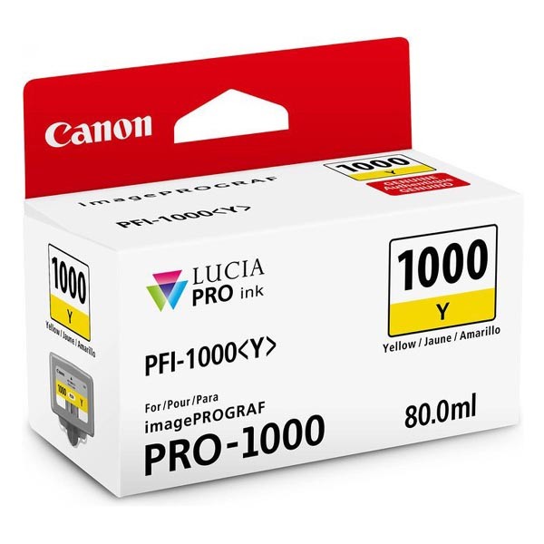 Canon PFI-1000Y, 0549C001 žltá (yellow) originálna atramentová cartridge.
Originálna cartridge = záruka priamo od výrobcu tlačiarne
100 % použitie v tlačiarni - spoľahlivá a bezproblémová tlač
Použitím originálnej náplne predlžujete životnosť tlačiarne
Overená špičková kvalita - jasný a čitateľný text, jemná grafika, kvalitnejšie obrázky
Použitie originálnej kazety ponúka rýchly a vysoký výkon a pritom stabilné výsledky = EFEKTÍVNA TLAČ
Jednoduchá inštalácia a údržba
Zabezpečujeme bezplatnú recykláciu originálnych náplní
Garancia Vašej spokojnosti s použitím našej originálnej náplne

Kód výrobcu: 0549C001