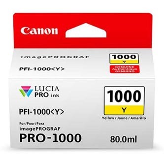Canon PFI-1000Y, 0549C001 žltá (yellow) originálna atramentová cartridge.
Originálna cartridge = záruka priamo od výrobcu tlačiarne
100 % použitie v tlačiarni - spoľahlivá a bezproblémová tlač
Použitím originálnej náplne predlžujete životnosť tlačiarne
Overená špičková kvalita - jasný a čitateľný text, jemná grafika, kvalitnejšie obrázky
Použitie originálnej kazety ponúka rýchly a vysoký výkon a pritom stabilné výsledky = EFEKTÍVNA TLAČ
Jednoduchá inštalácia a údržba
Zabezpečujeme bezplatnú recykláciu originálnych náplní
Garancia Vašej spokojnosti s použitím našej originálnej náplne

Kód výrobcu: 0549C001