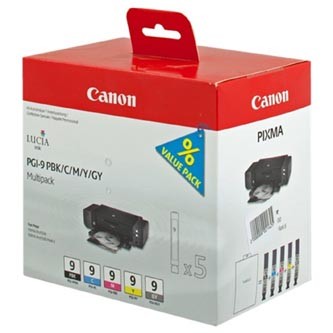 Canon PGI-9 1034B013 PBK/C/M/Y/GY multipack originálna cartridge.
Originálna cartridge = záruka priamo od výrobcu tlačiarne
100 % použitie v tlačiarni - spoľahlivá a bezproblémová tlač
Použitím originálnej náplne predlžujete životnosť tlačiarne
Overená špičková kvalita - jasný a čitateľný text, jemná grafika, kvalitnejšie obrázky
Použitie originálnej kazety ponúka rýchly a vysoký výkon a pritom stabilné výsledky = EFEKTÍVNA TLAČ
Jednoduchá inštalácia a údržba
Zabezpečujeme bezplatnú recykláciu originálnych náplní
Garancia Vašej spokojnosti s použitím našej originálnej náplne

Kód výrobcu: 1034B013