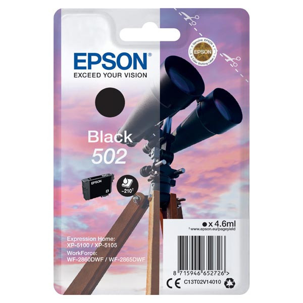 Levně Epson 502 T02V14010 černá (black) originální cartridge