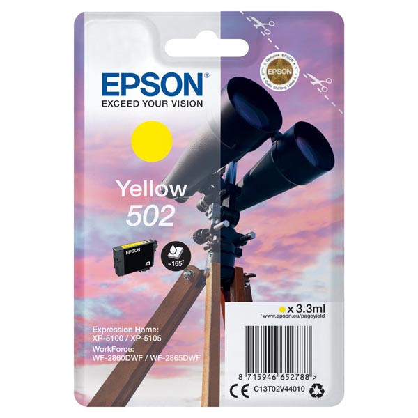 Levně Epson 502 T02V44010 žlutá (yellow) originální cartridge