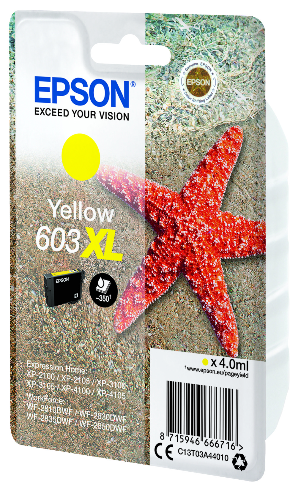 Levně Epson 603XL C13T03A44010 žlutá (yellow) originální cartridge