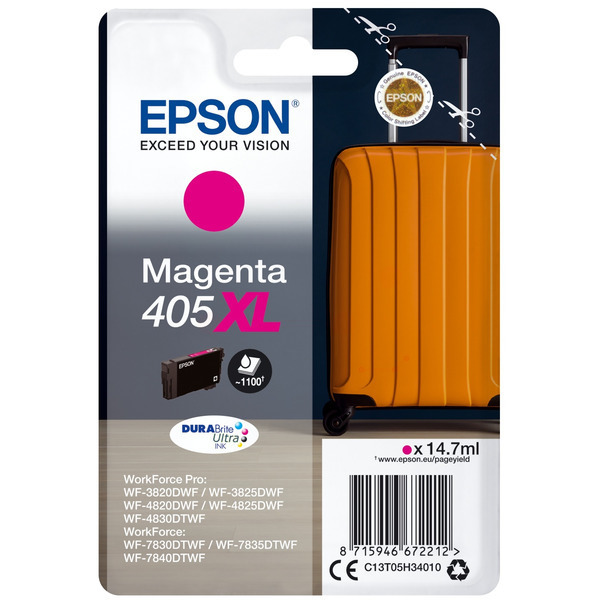 Levně Epson 405XL C13T05H34010 purpurová (magenta) originální cartridge