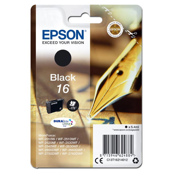 Levně Epson 16 C13T16214012 černá (black) originální cartridge