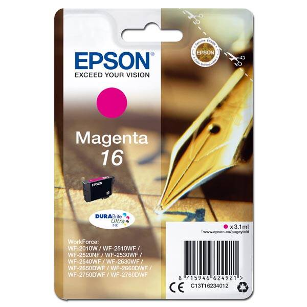 Levně Epson 16 C13T16234012 purpurová (magenta) originální cartridge