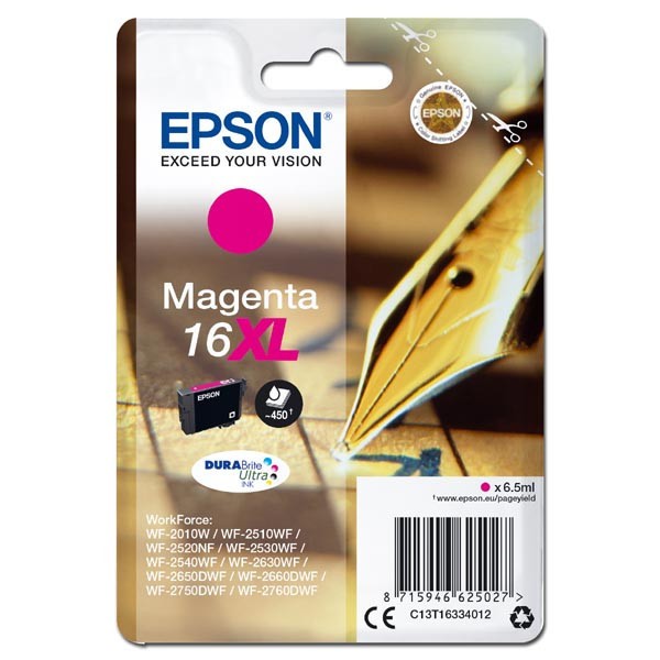 Levně Epson 16XL C13T16334012 purpurová (magenta) originální cartridge