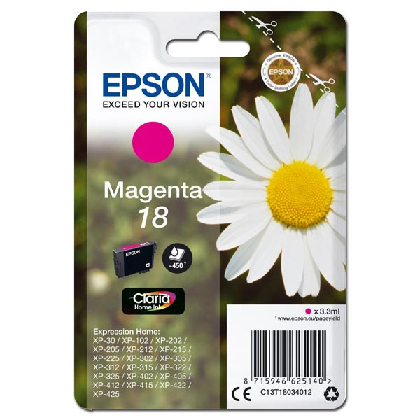 Levně Epson 18 T180340 purpurová (magenta) originální cartridge