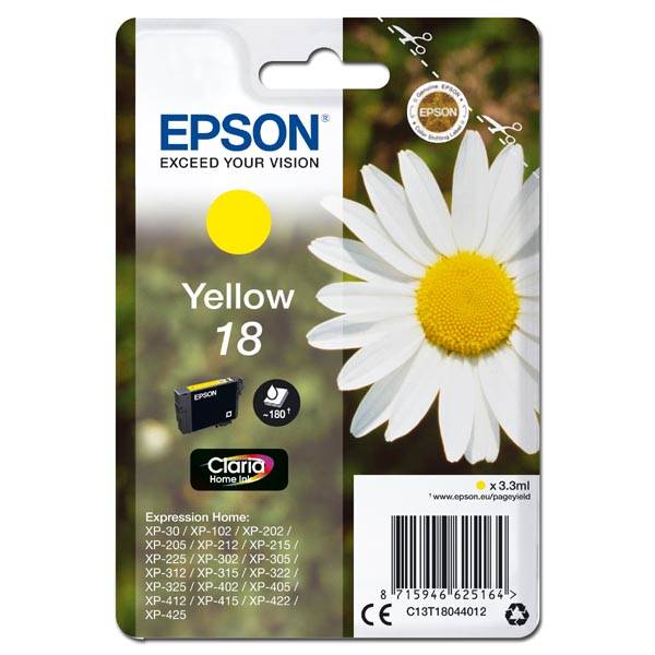 Levně Epson 18 C13T18044012 žlutá (yellow) originální cartridge