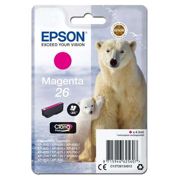Levně Epson 26 T2613 purpurová (magenta) originální cartridge