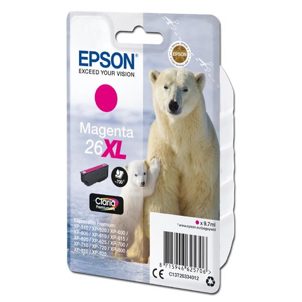 Levně Epson 26XL C13T26334012 purpurová (magenta) originální cartridge