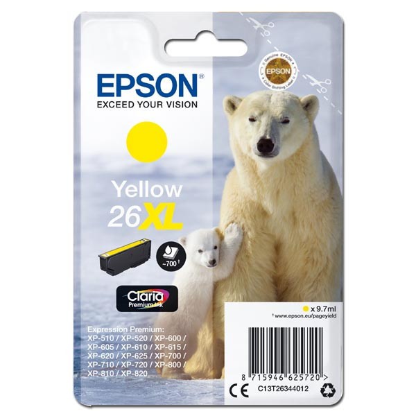 Levně Epson 26XL T2634 žlutá (yellow) originální cartridge