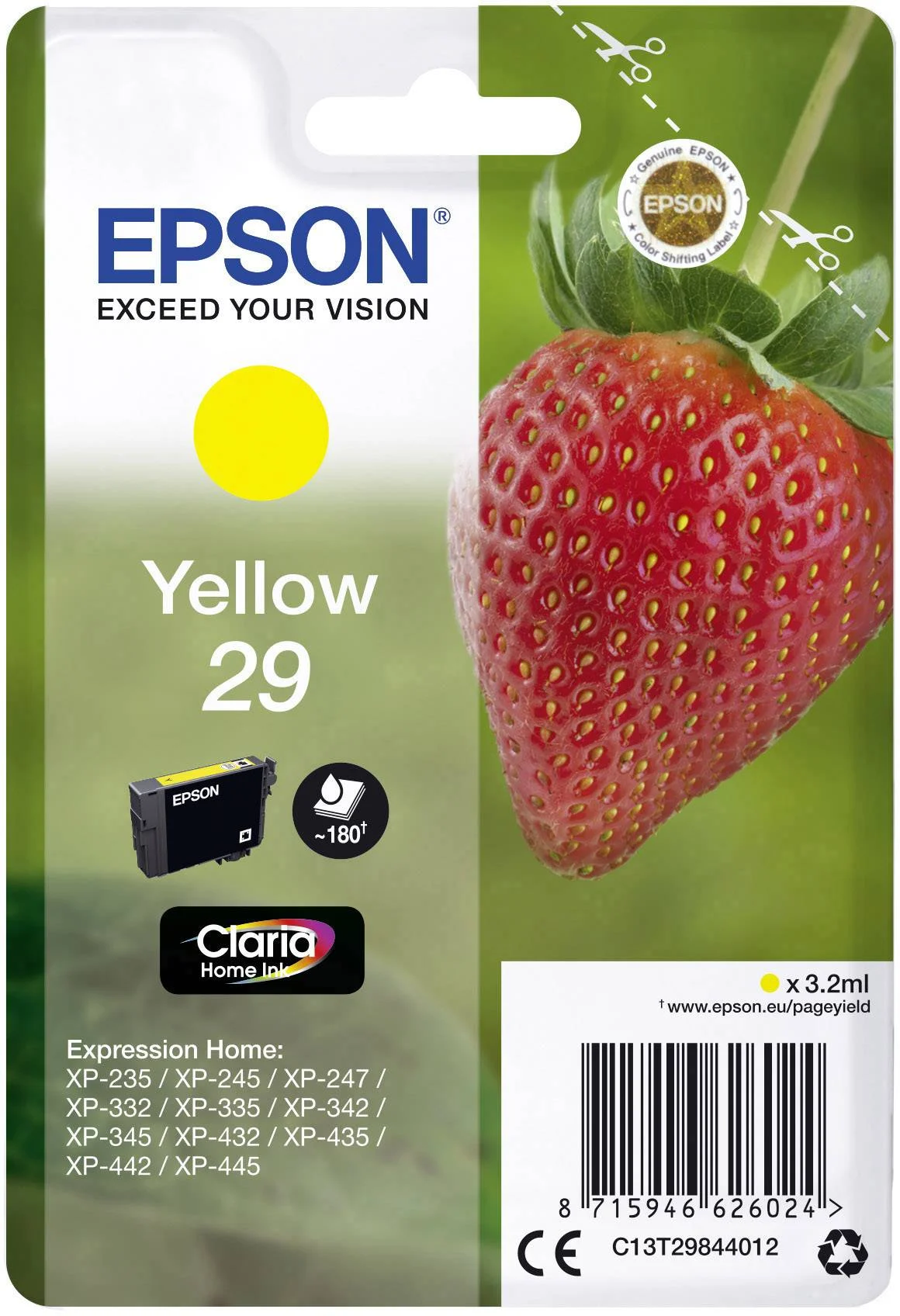 Epson T29 C13T29844012 žlutá (yellow) originální cartridge