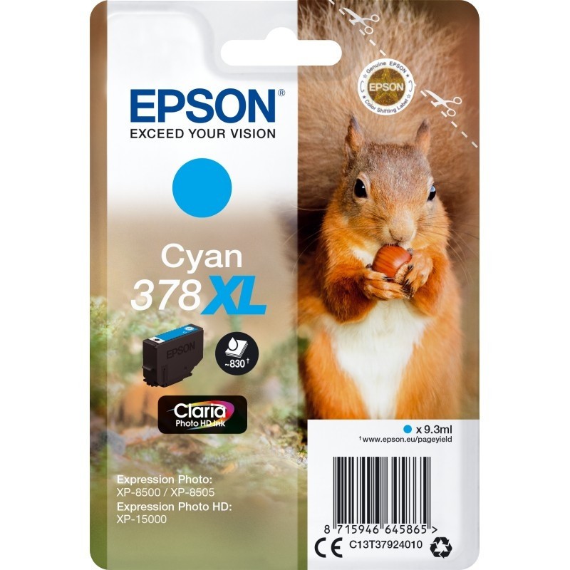 Levně Epson 378XL T37924010 azurová (cyan) originální cartridge