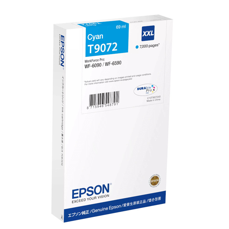 Epson T9072 XXL C13T90724N azurová (cyan) originální cartridge