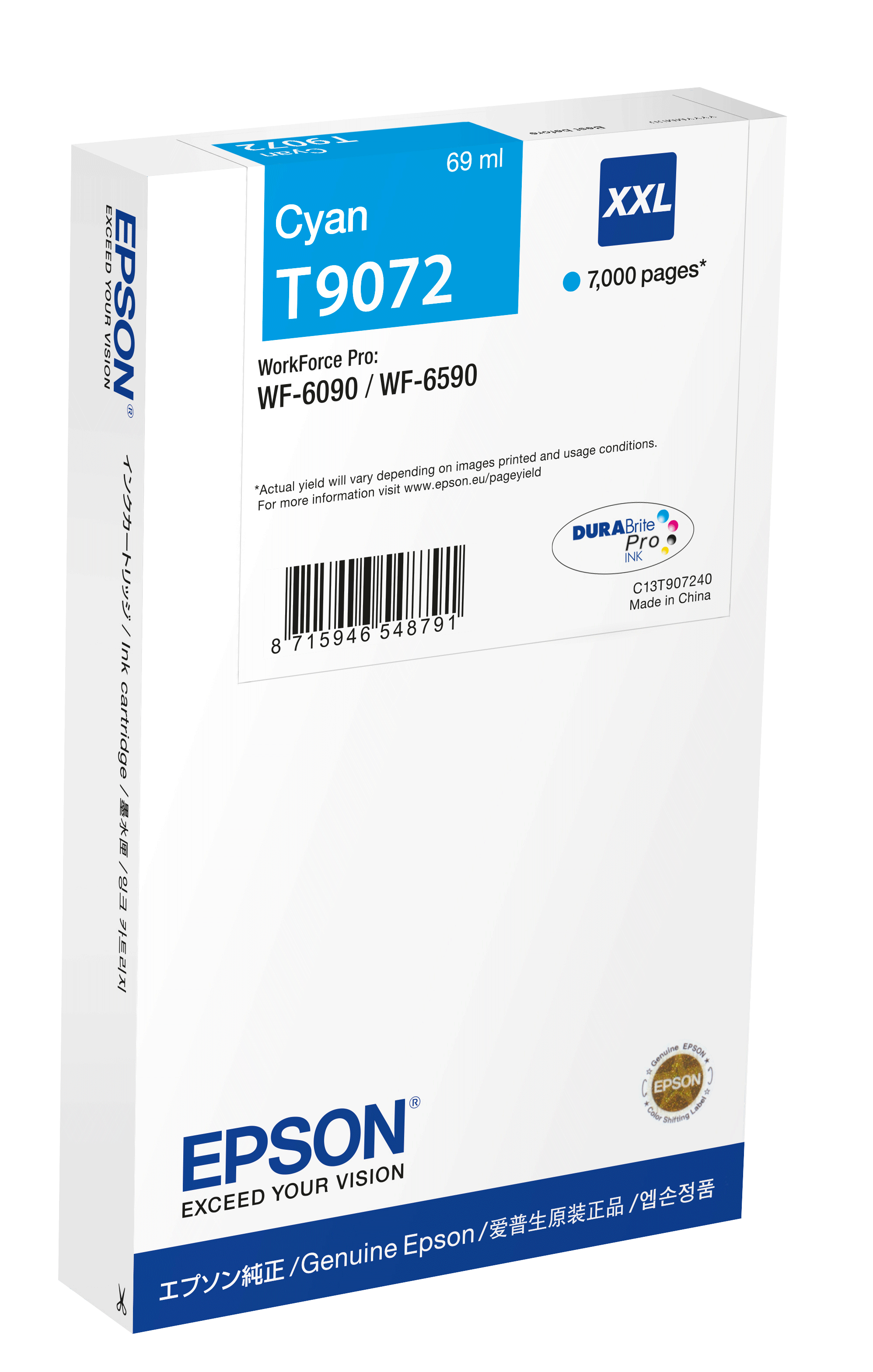 Epson T9082 XL C13T90824N azurová (cyan) originální cartridge