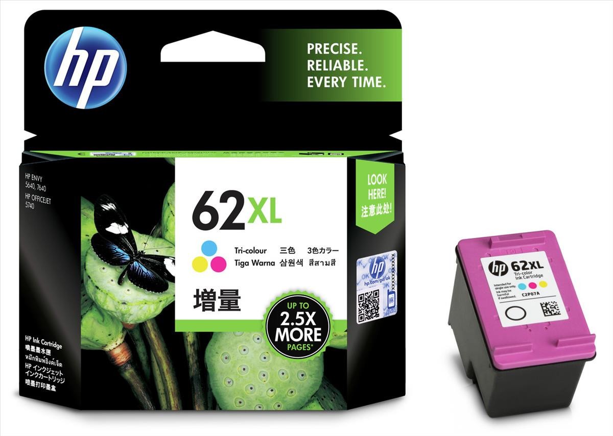 HP 62 XL C2P07AE farebná (color) originálna cartridge.
Originálna cartridge = záruka priamo od výrobcu tlačiarne
100 % použitie v tlačiarni - spoľahlivá a bezproblémová tlač
Použitím originálnej náplne predlžujete životnosť tlačiarne
Overená špičková kvalita - jasný a čitateľný text, jemná grafika, kvalitnejšie obrázky
Použitie originálnej kazety ponúka rýchly a vysoký výkon a pritom stabilné výsledky = EFEKTÍVNA TLAČ
Jednoduchá inštalácia a údržba
Zabezpečujeme bezplatnú recykláciu originálnych náplní
Garancia Vašej spokojnosti s použitím našej originálnej náplne

Kód výrobcu: C2P07AE