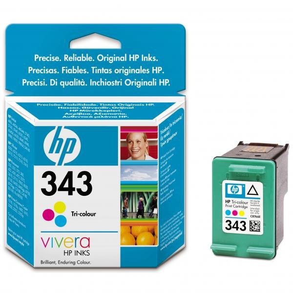 HP 343 C8766EE farebná (color) originálna cartridge.
Originálna cartridge = záruka priamo od výrobcu tlačiarne
100 % použitie v tlačiarni - spoľahlivá a bezproblémová tlač
Použitím originálnej náplne predlžujete životnosť tlačiarne
Overená špičková kvalita - jasný a čitateľný text, jemná grafika, kvalitnejšie obrázky
Použitie originálnej kazety ponúka rýchly a vysoký výkon a pritom stabilné výsledky = EFEKTÍVNA TLAČ
Jednoduchá inštalácia a údržba
Zabezpečujeme bezplatnú recykláciu originálnych náplní
Garancia Vašej spokojnosti s použitím našej originálnej náplne

Kód výrobcu: C8766EE