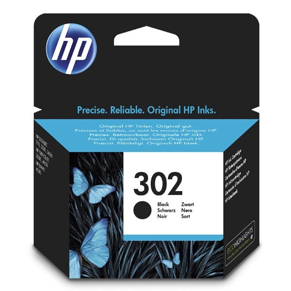 HP ink F6U66AE, HP 302, black, blistr, 190str., 3.5ml, HP OJ 3830,3834,4650, DJ 2130,3630,1010, Envy 4520