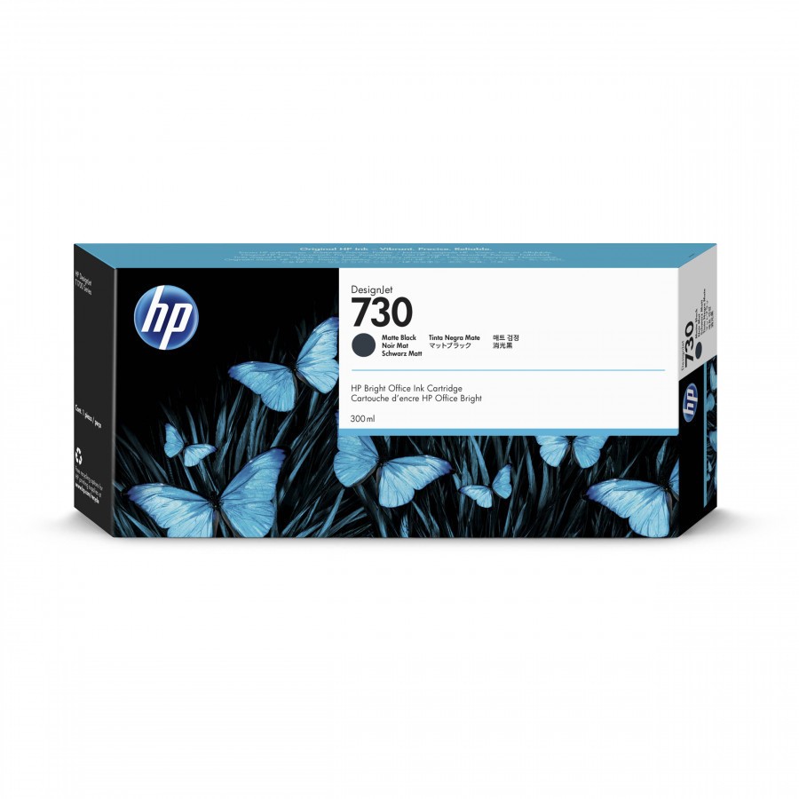 HP 730 P2V71A matně čierna (matte black) originálna cartridge