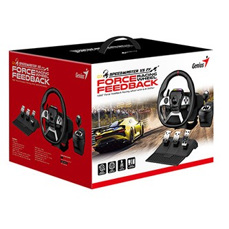 Volant Genius GX Gaming SpeedMaster X5 FF, volant s pedály a řadící pákou, USB-C, černý, PC, PS4, XBOX One.