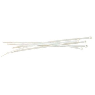 Cable tie, 7mm, white, 150mm, 100 pcs per pack, releasable