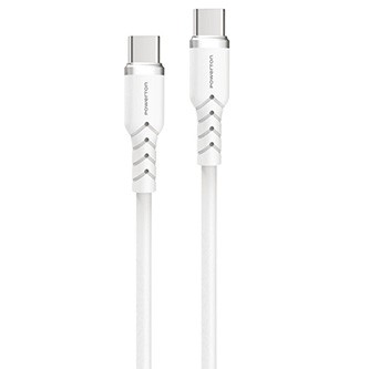 Powerton Powerton ENERGY WHITE EDITION USB-C Cable, 100W, 1m, silicone, white
