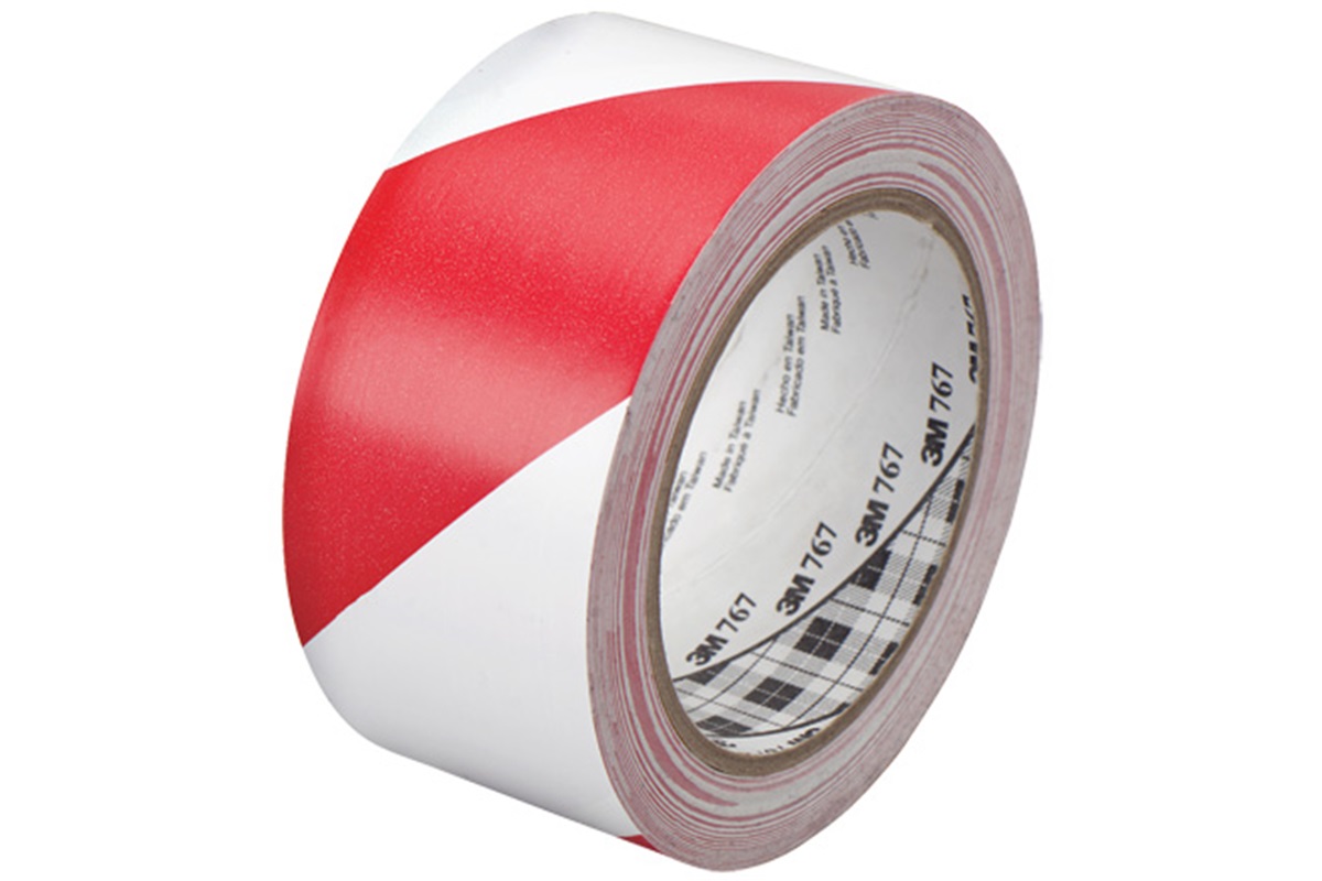 Levně 3M 767 PVC páska bílo-červená, 50 mm x 33 m