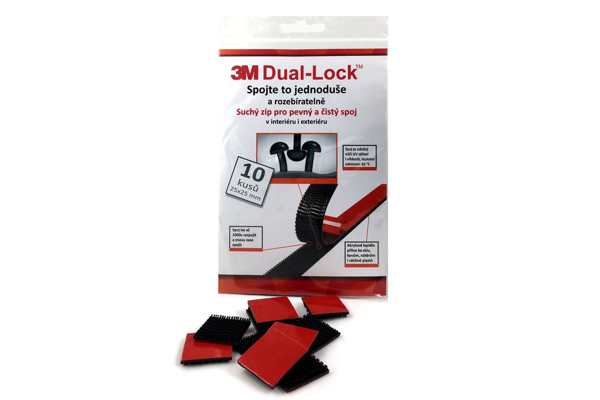 Levně 3M Dual-Lock, černý, balení = 10 čtverečků 25 x 25 mm