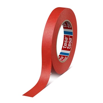 Levně Tesa 4328, červená krepová maskovací páska, 19 mm x 50 m